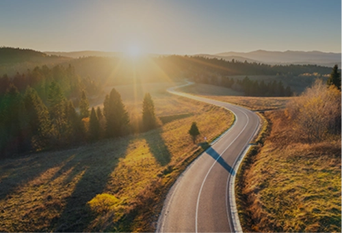 햇빛이 비치는 길 배경